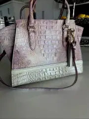 BRAHMIN Priscilla Pink Mauve Satchel-tote Lilac Whimsy Handbag NWT Shopper