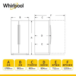 (福利品)Whirlpool 惠而浦 740公升 對開門冰箱 WRS315SNHW (典雅白)