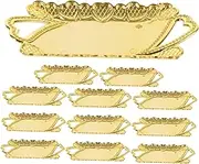 ABOOFAN 12-Piece Gold Mini Serving Tray Set Fruit Plate Candy Holder Snack Storage