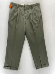 Vintage Dockers Go Khaki Pants Mens 38x29 Green Microfiber Pleated Classic Fit