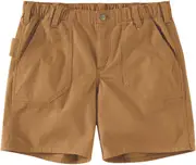Carhartt Rugged Flex Relaxed Fit Canvas Work Ladies Shorts, brown, Size 26 for Women