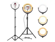 Selfie Ring Light 12" with Adjustable Tripod Stand & Mini Tripod Stand for Teach