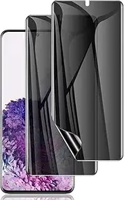 [2 Pack] Galaxy S20 Plus Privacy Screen Protector, Anti-Spy Flexibel Film TPU Screen Protector for Galaxy S20 Plus, S20+ 2020 6.7 Inch [Support Fingerprint ID] [Case Friendly] [Full Coverage] - Black