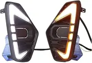 LED DRL Daytime Running Light Front Fog Lamps with Turn Signal Assembly Accessories Compatible With Nissan Navara 2021
