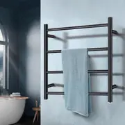 ACA 4 Rungs Bars Round Stainless Steel Electric Heated Towel Rack Rail Black