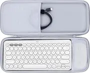 Lebakort Hard Carry Case Compatible with Logitech Pebble 2 Combo K380 K380s Pebble Keys 2 + M350 Wireless Keyboard and Pebble Mouse Combo (Tonal White Case)