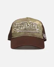 [VON DUTCH] Von Dutch Washed Twill Trucker Snapback Camo - Size ONE ONE Camo