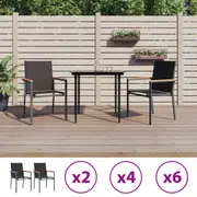 Outdoor Chair Lounge Chair Garden Armchair Black Textilene and Steel vidaXL