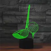 Golf Shape 3D Colorful LED Vision Light Table Lamp, USB Touch Version