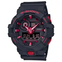 在飛比找蝦皮商城優惠-CASIO 卡西歐 G-SHOCK 火焰紅黑雙顯手錶 GA-