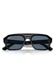 Ray-Ban Corrigan Irregular 54mm Rectangular Sunglasses in Black Blue at Nordstrom One Size