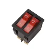 3X(Red Light Illuminated 6 Pin Dual SPST ON/OFF Boat Rocker Switch AC8097