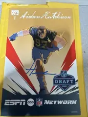 Aidan Hutchinson Autographed Marvel X ESPN Captain America 2022 Draft Art *RARE*