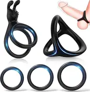 Silicone Rings Cock Ring, 5 Piece Ultra Soft Cock Ring Set for Men, Longer Lasting Erection, Sex Toy for Adults for Men, Couple, Sexual Pleasure
