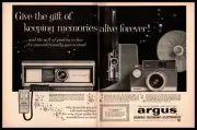 1961 Argus Camera GT&E electromatic 560 Slide Projector Vintage 2-Page Print Ad