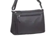 Milleni - Leather 2section Cross Body Bag - Black