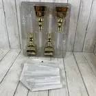 QVC Bethlehem Candle Lights Gold Tone Battery Operated Sensor 4pk - NEW