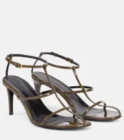 [Khaite] Khaite Cage 75 patent leather sandals AU 7.5 green