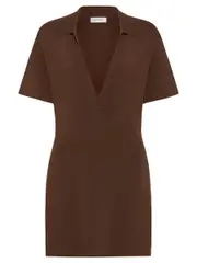 Matteau | Polo Knit Dress in Cacao | The UNDONE