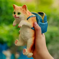在飛比找樂天市場購物網優惠-庭院花園花盆魚缸可愛貓咪創意背包小裝飾品禮品樹脂掛件盆掛擺件