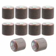 10Pcs Guitar Bass Metal knob Volume Tone Control Knobs abalone dome Bronze
