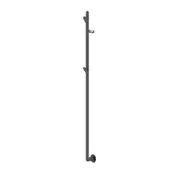 AGUZZO Ezy Fit 150cm Vertical Flat Tube Heated Towel Rail with 2 Hooks - Gun Metal