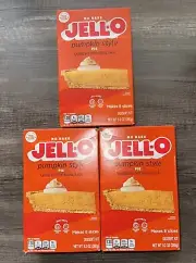 Lot Of 3 Jell-O No Bake Pumpkin Style Pie Dessert Kit Best By 04/2025