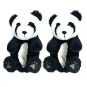OoohGeez Kid's Fuzzy Animal Slippers, Non-Slip House Shoes, Panda Hugs, Size 1-4