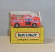 MJ7 Matchbox - Yellow Box - MB63 Snorkel Fire Engine - Orange - Rescue Unit
