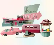 Target Bullseye Summer Motel LED Lighted Summer Decor - COMPLETE SET W/ SIGN