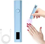 UV Light for Gel Nails Single Finger | Small Rechargeable LED Light for Nails | Portable Cordless Handheld Glue Dryer Lamp with 2 Timer for Women Stickers