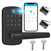 Smart Door Lock with Handle: Keyless Entry Door Lock with Keypad, Fingerprint...
