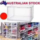 Premium Sneaker Shoe Box Clear Display Storage Case Plastic Boxes Side Stackable