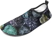 [BTCOWZRV] Water Shoes for Women Men Gems and Minerals Water Sports Shoes Slip-on Breathable Lightweight Athletic Aqua Sock