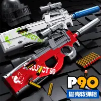 在飛比找蝦皮購物優惠-爆款新品戶外喫鷄皮膚版P90玩具槍手動AKM拉栓拋殻QBZ9