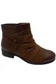 Miz Mooz Leather Wide Width Ankle Boots Sallie Hazelnut