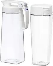 Iwasaki Industries Last Lower, Cold Water Bottle, 2.1L & 1.2 L; Seamless Pitcher Set, Hot Water, Made in Japan, Barley Tea Bottle, Coffee, Cold Tea Bottle, Horizontal Mount, Heat Resistant, Wide Mouth