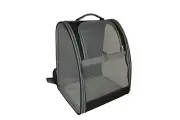 Bellas Bags Black Mesh and Fabric Dog Backpack Animal Pet Carrier