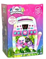 New Hatchimals Flashing Lights Karaoke Party CD Music Player Bonus CD Microphone