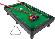 GANAZONO 1set Mini Billiard Table Game for Boys and Girls and Adults Tabletop Pool Toy Cues and Interactive Desktop Billiards for Home Hand-Eye Coordination