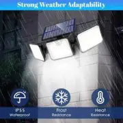 74 LED 3 Head Garden Solar Lights Outdoor Fence Security Motion Sensor Lamp