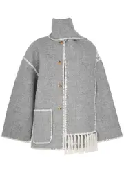 Totême Scarf-effect Wool-blend Jacket - Light Grey - 12 12
