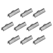 50Pcs Ribbon Crimp Clamp Ends 25mm Cord End Clasp for DIY Craft Metallic Black