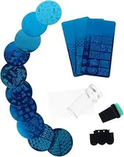 MERRYHAPY 13pcs Nail Stencils for Creative DIY Nail Art Durable Templates with Deep Etching for Easy Pattern Stamping for Beginners and Experienced Artists
