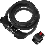 Happyyami Security Bike Lock Heavy Duty Resettable Combination Cable Lock Black Theft Chain Lock for Bicycles Keyless Design Combinations