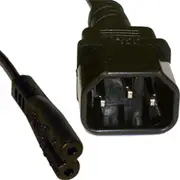 RackPower CM0CF100 10A C14 to C7 Cable - 1m - Black Figure 8 Socket - 0.75mm2 - PVC [CM0CF100]