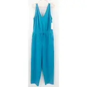 ATHLETA Avenue Jumpsuit Size Medium Tall NWT Blue NWT Packable Travel Stretch