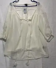 Torrid Ivory Peasant Blouse Size 2