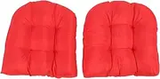 Thick Chair Pads 18.9x18.9in Tufted U Shaped for Office, Balcony, Gardens, Made of Polyester Fiber, Sunproof (Red)