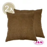 在飛比找momo購物網優惠-【J&N】雅逸磨毛抱枕60*60咖啡色(2入/1組)